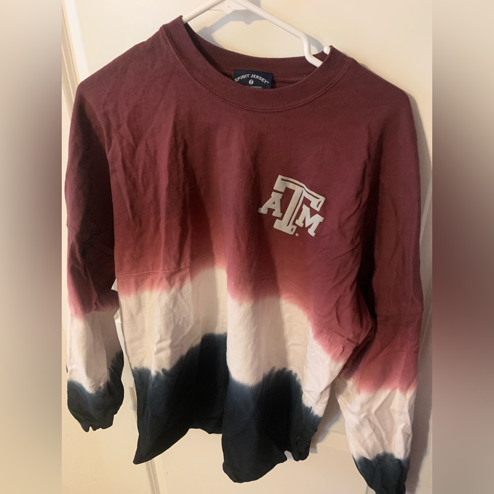 Texas A&M Aggies long-sleeve ombre spirit jersey t-shirt size small